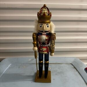 Festive Nutcracker with Gold Accents